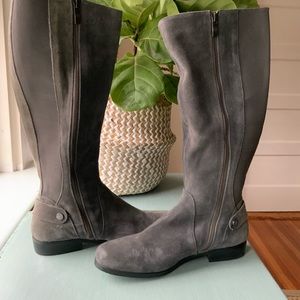 Women’s tall gray suede boots